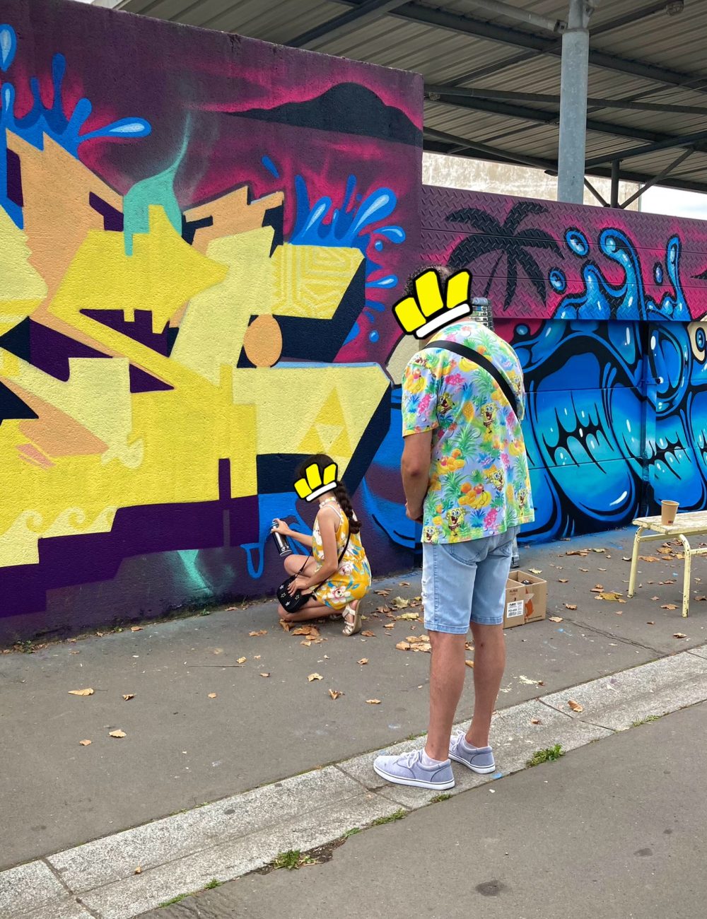 Enfant participant à un atelier graffiti lors de la JAM D’ARC 2024 à Cenon.